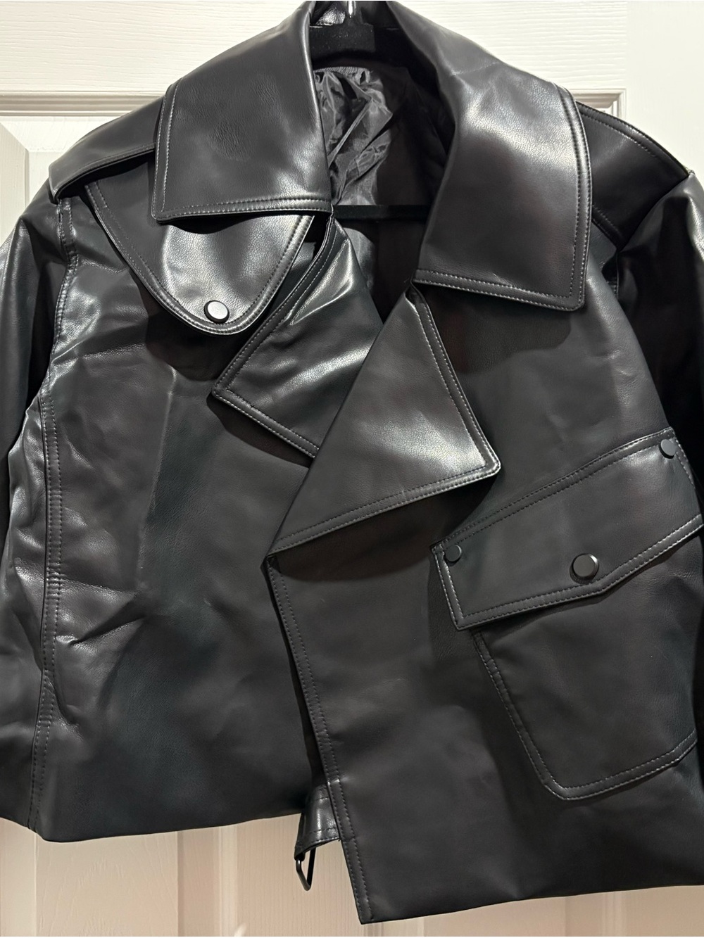 Black Faux Leather Moto Jacket